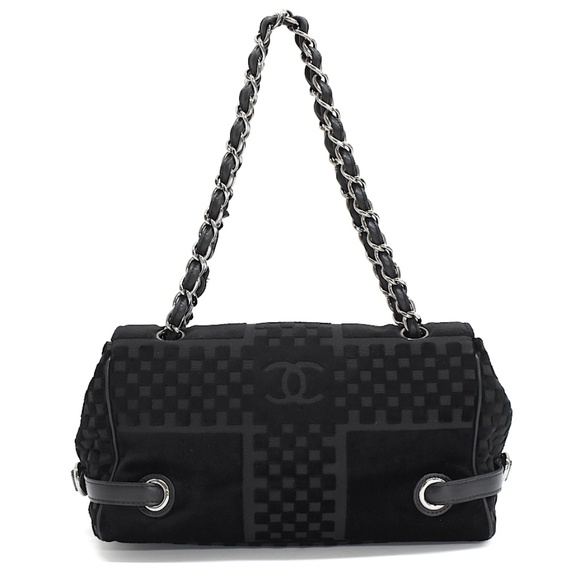 NEW CHANEL | Chain Shoulder Bag CocoMark Velvet Black - Picture 3 of 15